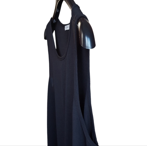 Linen Tank Top Womens Large Black New Round Neck Sleeveless, Tres Bien - Picture 4 of 11